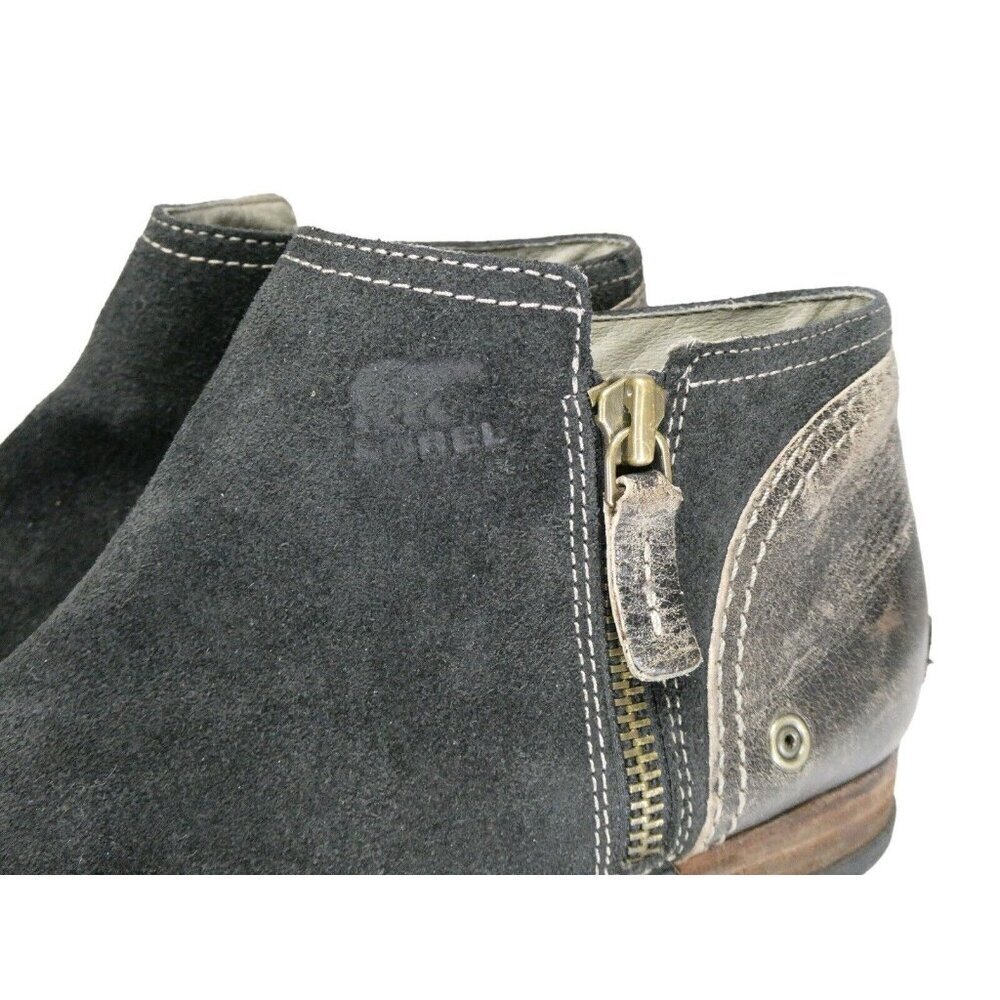 Sorel Major Low Ankle Boots Booties Black Leather Side Zip Women Size 8.5‎ - Picture 7 of 12